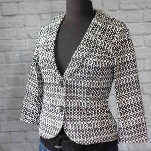 CAbi black & white blazer, cotton blend